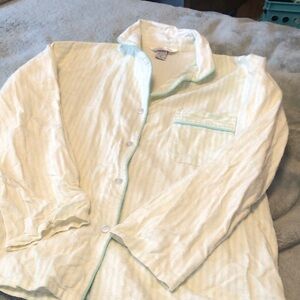 Striped Button-Up Shirt flannel pajama top